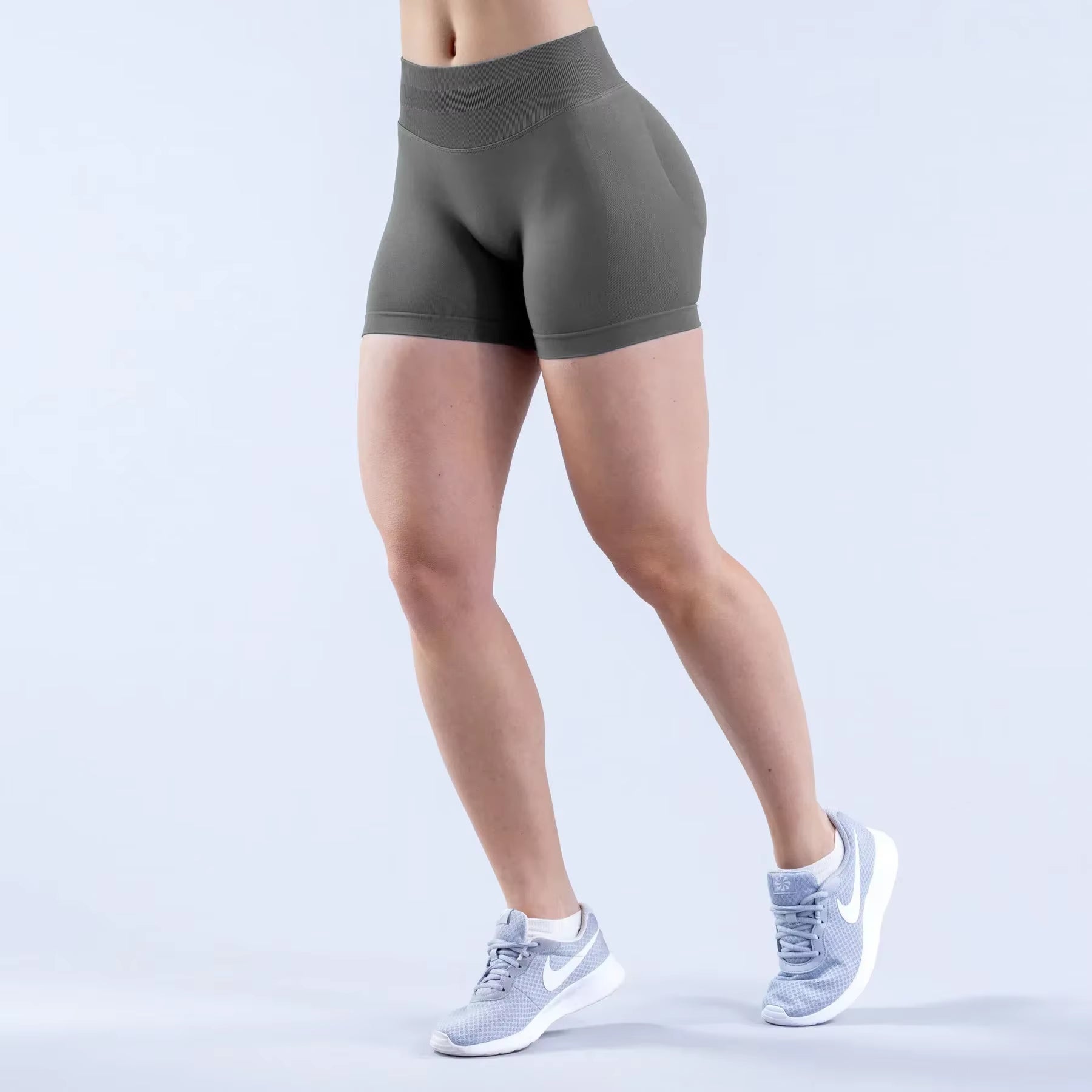 Summer High Waisted Yoga Shorts Fashionable and Sexy Running Fitness Pants Solid Color Yoga Leggings Customizable Labels