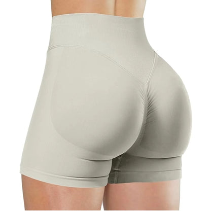Summer High Waisted Yoga Shorts Fashionable and Sexy Running Fitness Pants Solid Color Yoga Leggings Customizable Labels