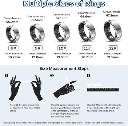 Elevate Your Health Game with the Smart Ring! 💍✨ Track Sleep, Heart Rate, and More - Waterproof & Stylish for All Activities! 🔋💪 #FitnessGoals #SmartTech