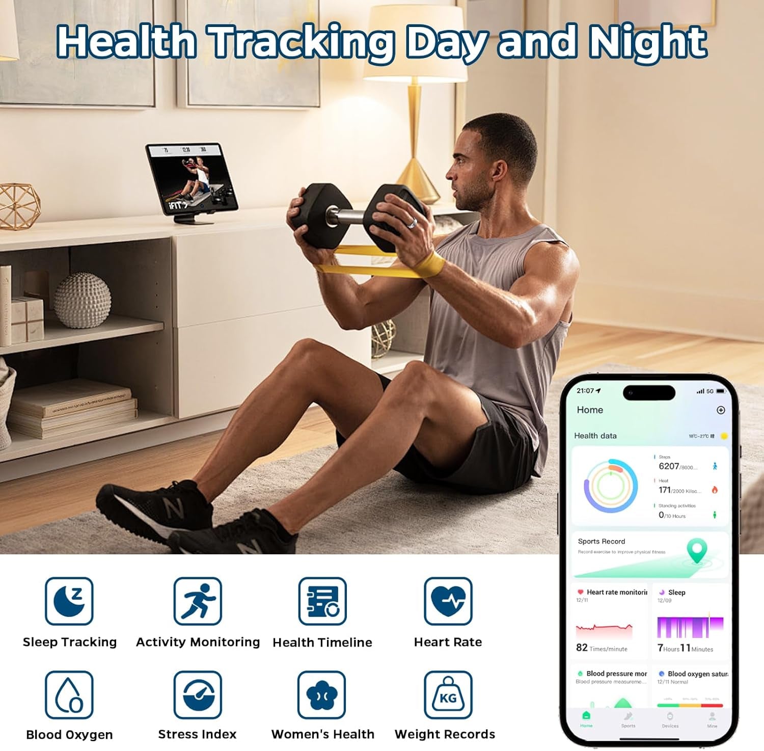 Elevate Your Health Game with the Smart Ring! 💍✨ Track Sleep, Heart Rate, and More - Waterproof & Stylish for All Activities! 🔋💪 #FitnessGoals #SmartTech
