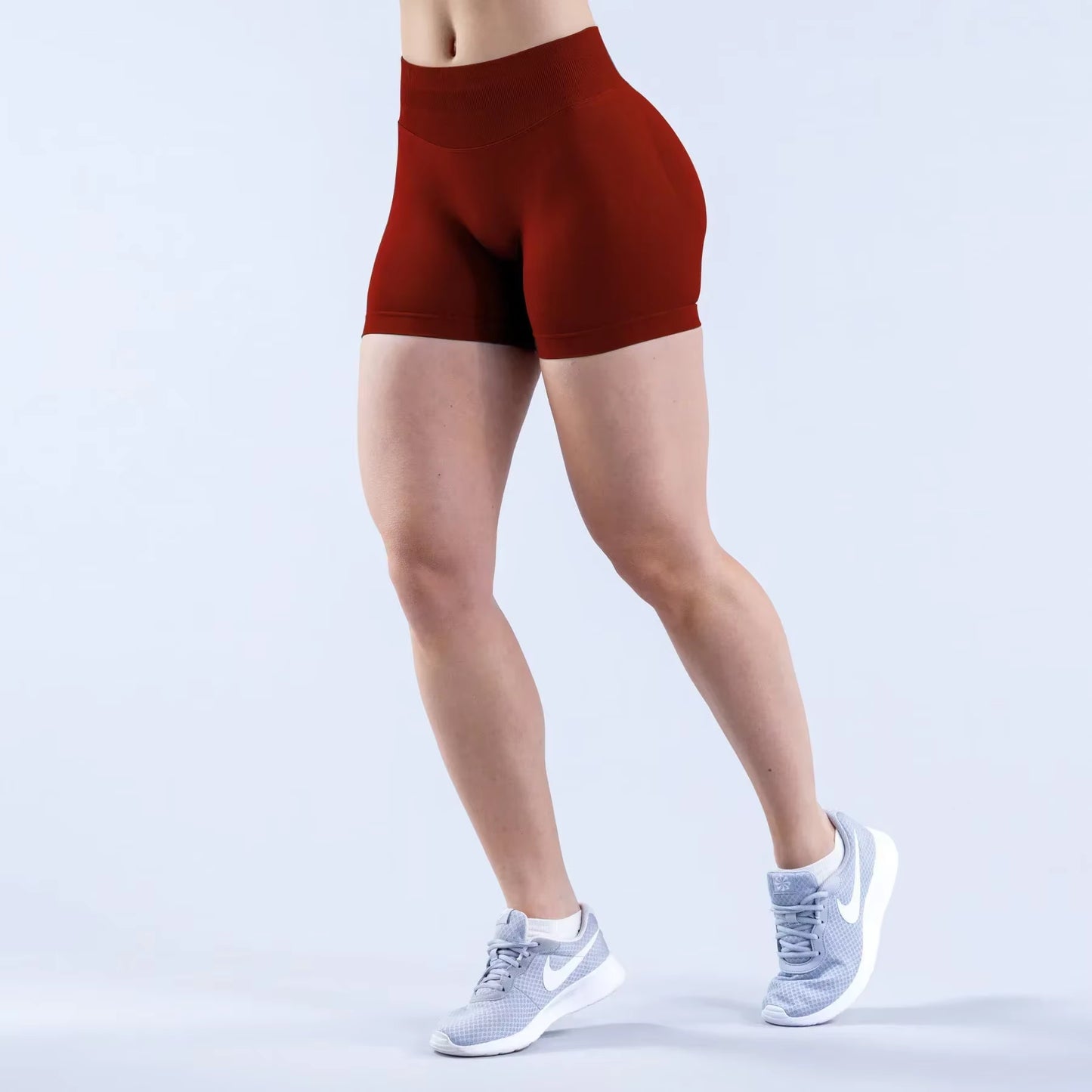 Summer High Waisted Yoga Shorts Fashionable and Sexy Running Fitness Pants Solid Color Yoga Leggings Customizable Labels